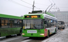 Троллейбус на красноярских улицах